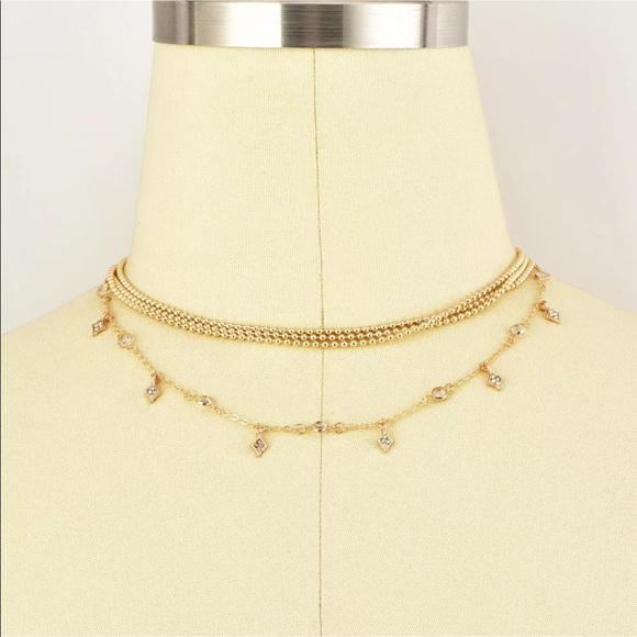 J’s Closet Boutique Jewelry - Shiny Multi-Layers Diamond and Star Necklace